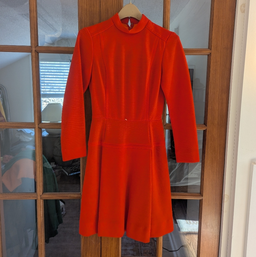 Chic Red Long-Sleeve Dress